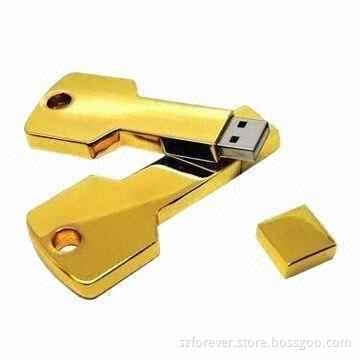 Key Shape USB Memory Drives, Up to 64GB Memory Capacity